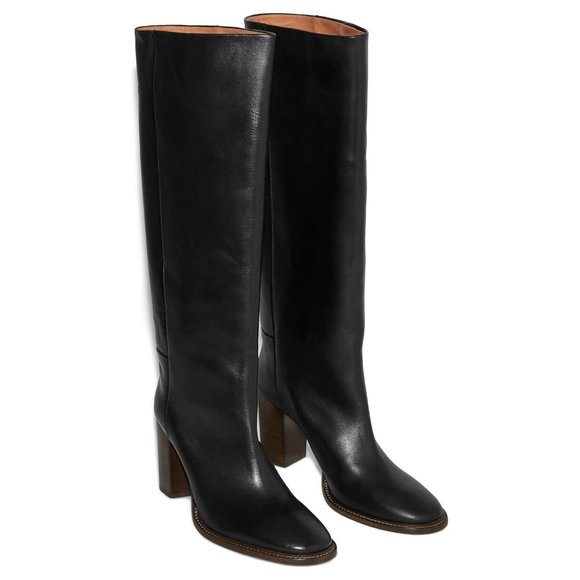 COS Shoes - $440 COS Knee High Leather Boot BLACK LEATHER BLOCK HEEL 9 40 (ME15)